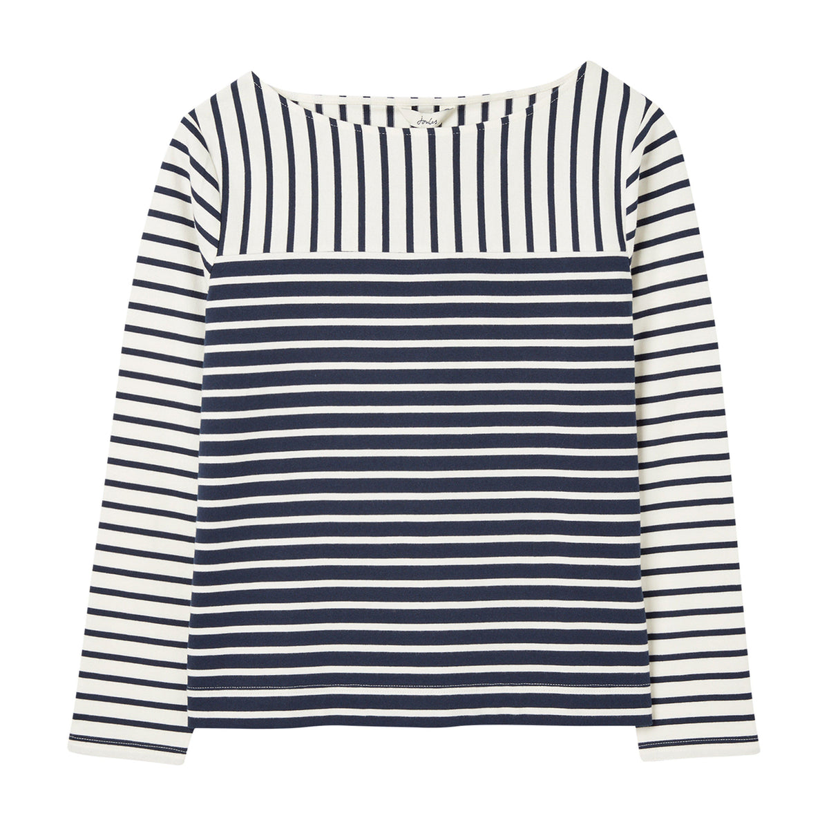 Womens Harbour Long Sleeve Jersey Top Cream Hotch Potch Stripe