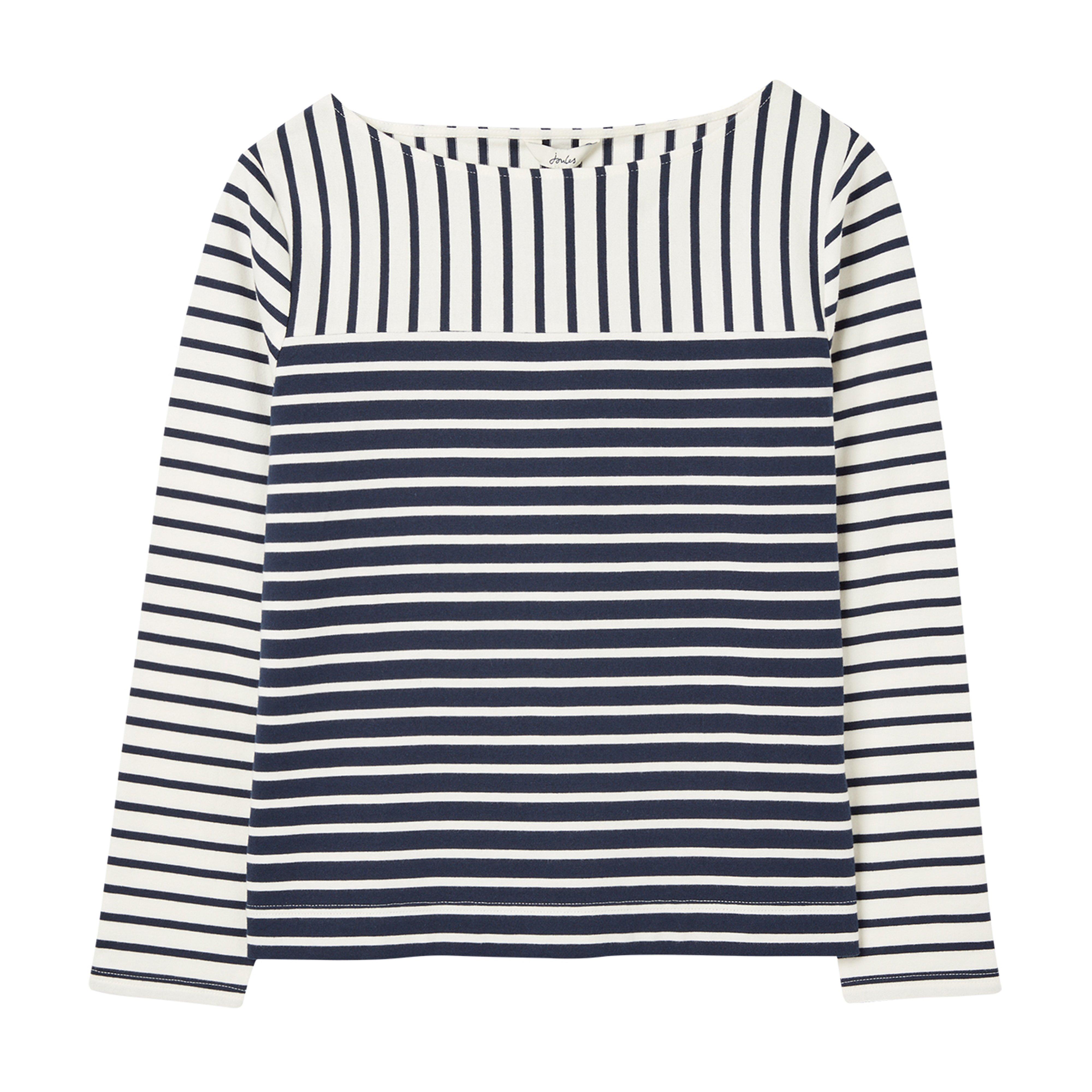 Womens Harbour Long Sleeve Jersey Top Cream Hotch Potch Stripe