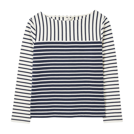 Womens Harbour Long Sleeve Jersey Top Cream Hotch Potch Stripe