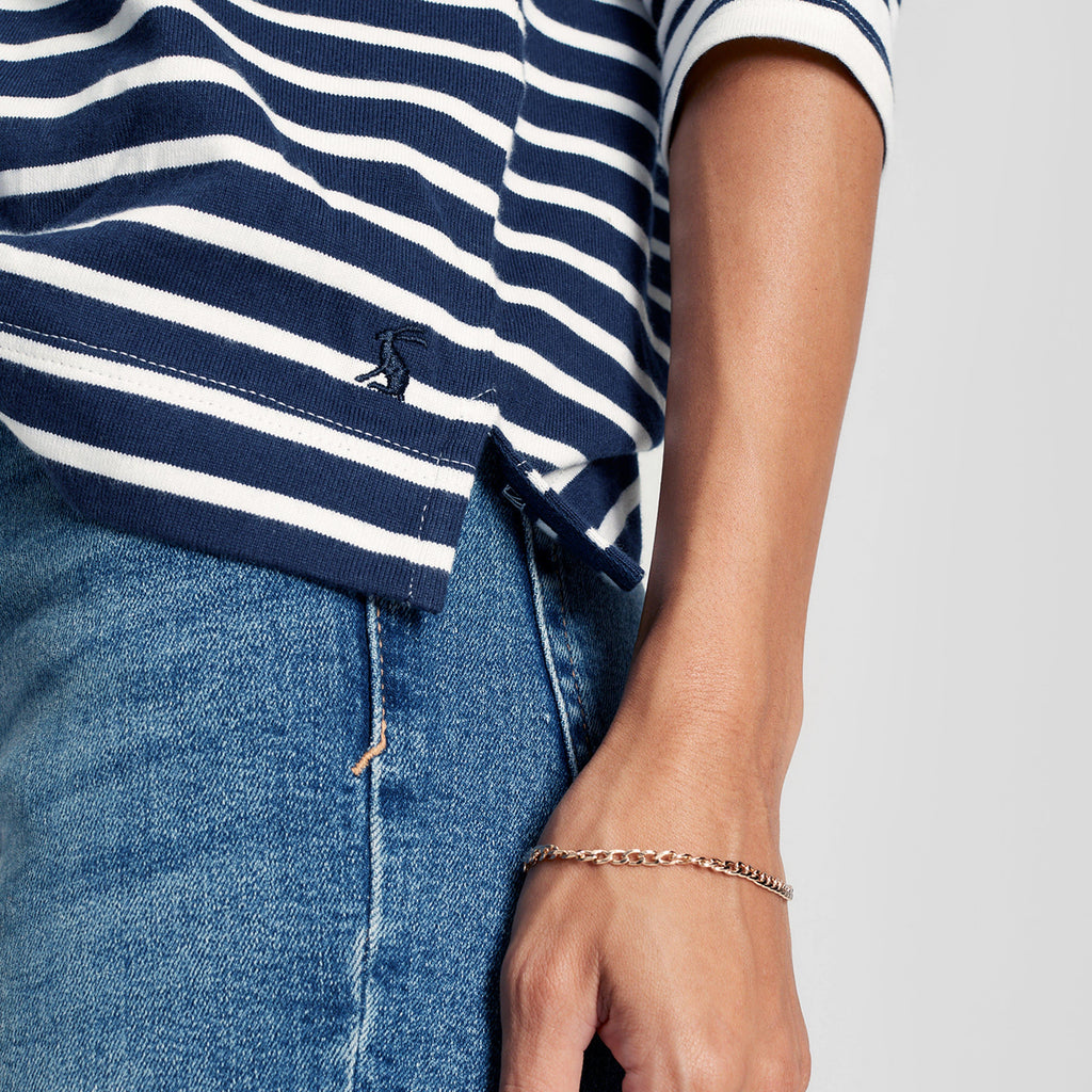 Womens Harbour Long Sleeve Jersey Top Cream Hotch Potch Stripe