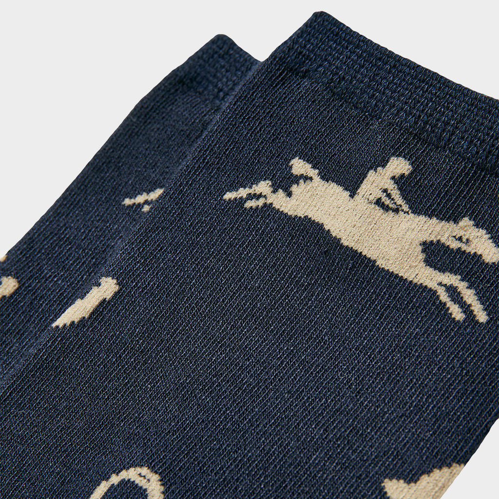 Womens Excellent Everyday Pair Of Socks Navy Horse