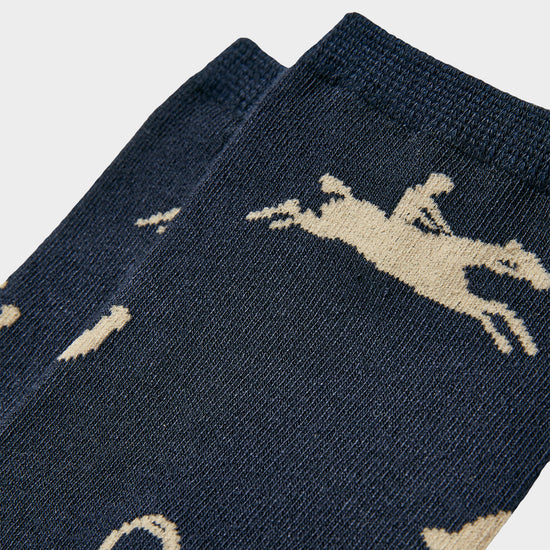 Womens Excellent Everyday Pair Of Socks Navy Horse