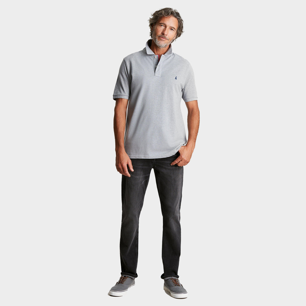 Mens Woody Polo Shirt Grey Marl