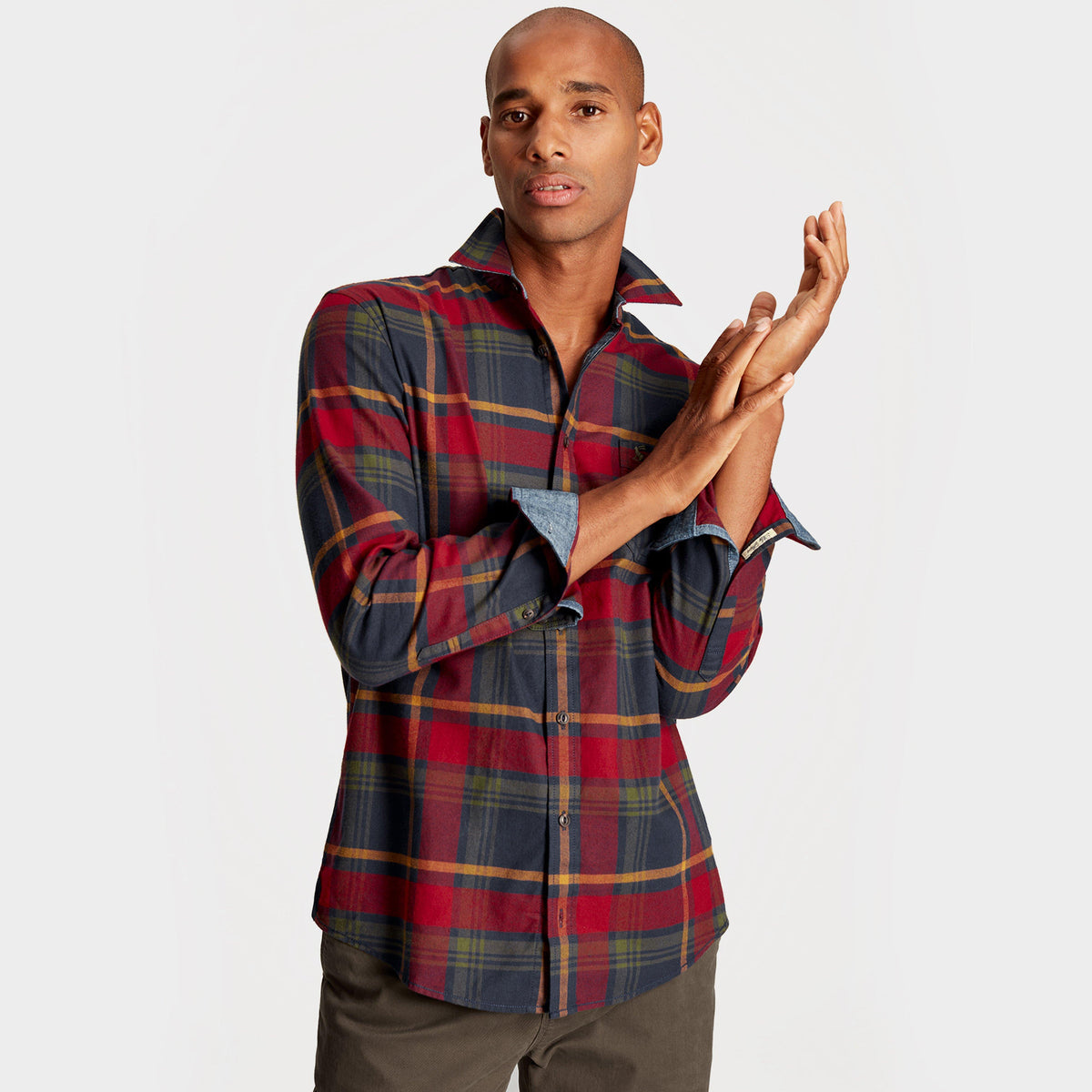 Mens Buchannan Check Shirt Red