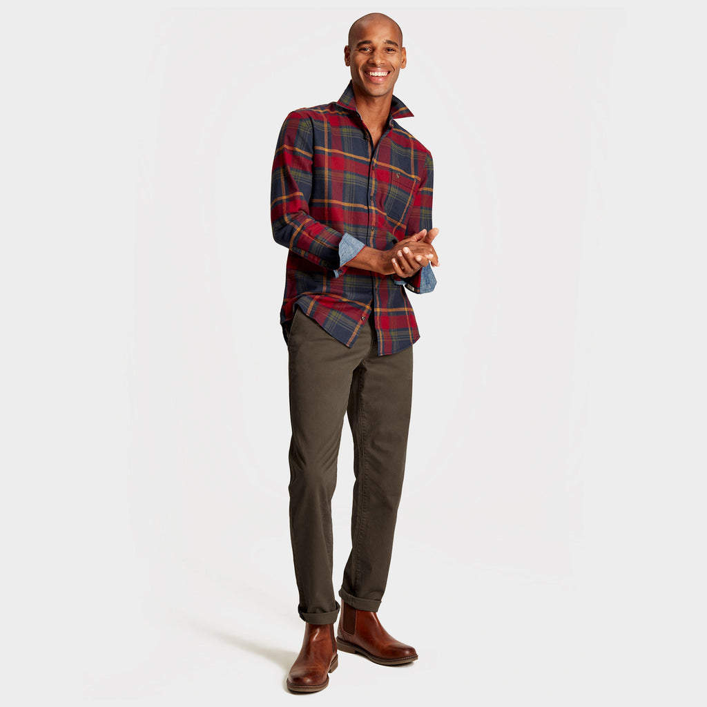 Mens Buchannan Check Shirt Red