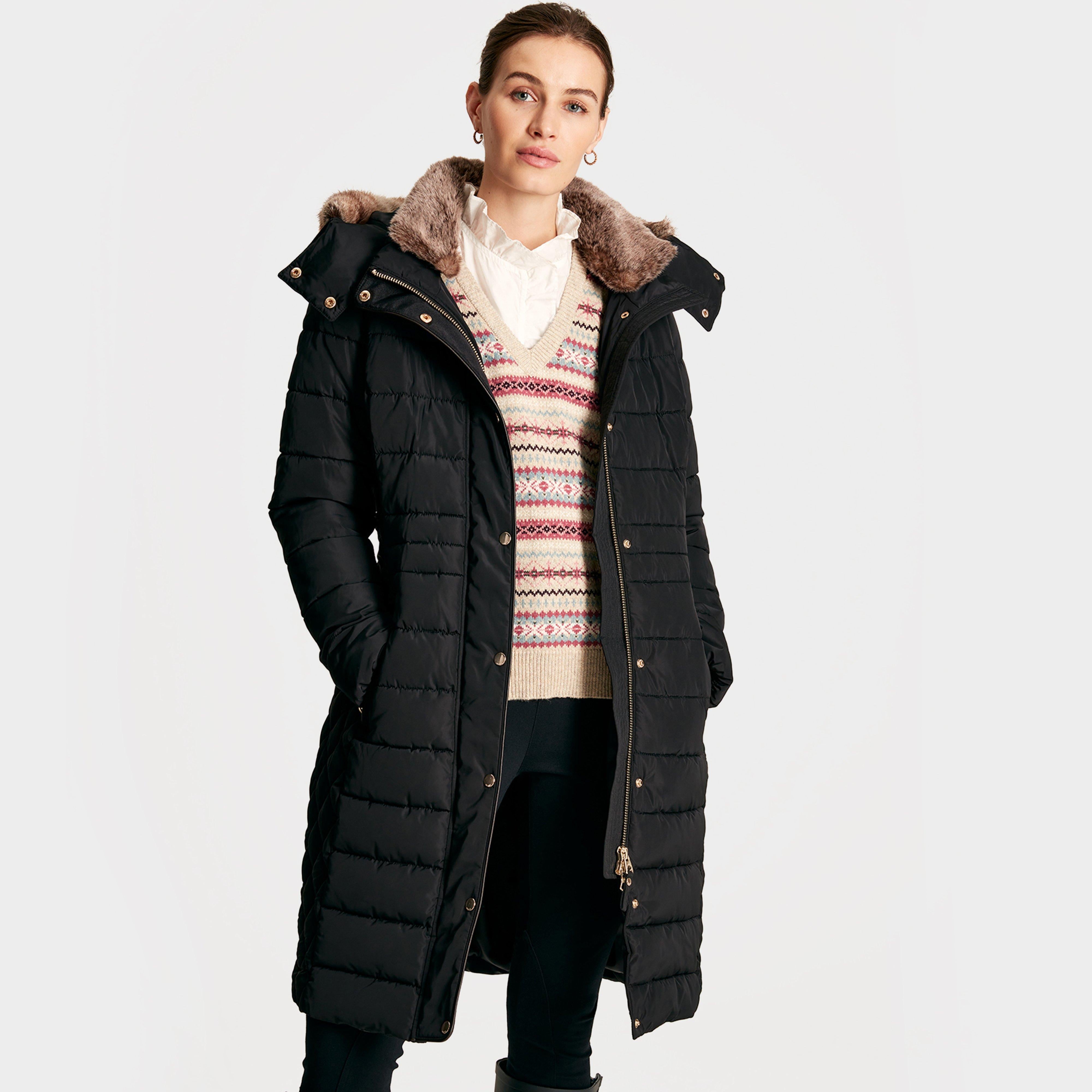 Womens Charlington Showerproof Longline Padded Coat Black