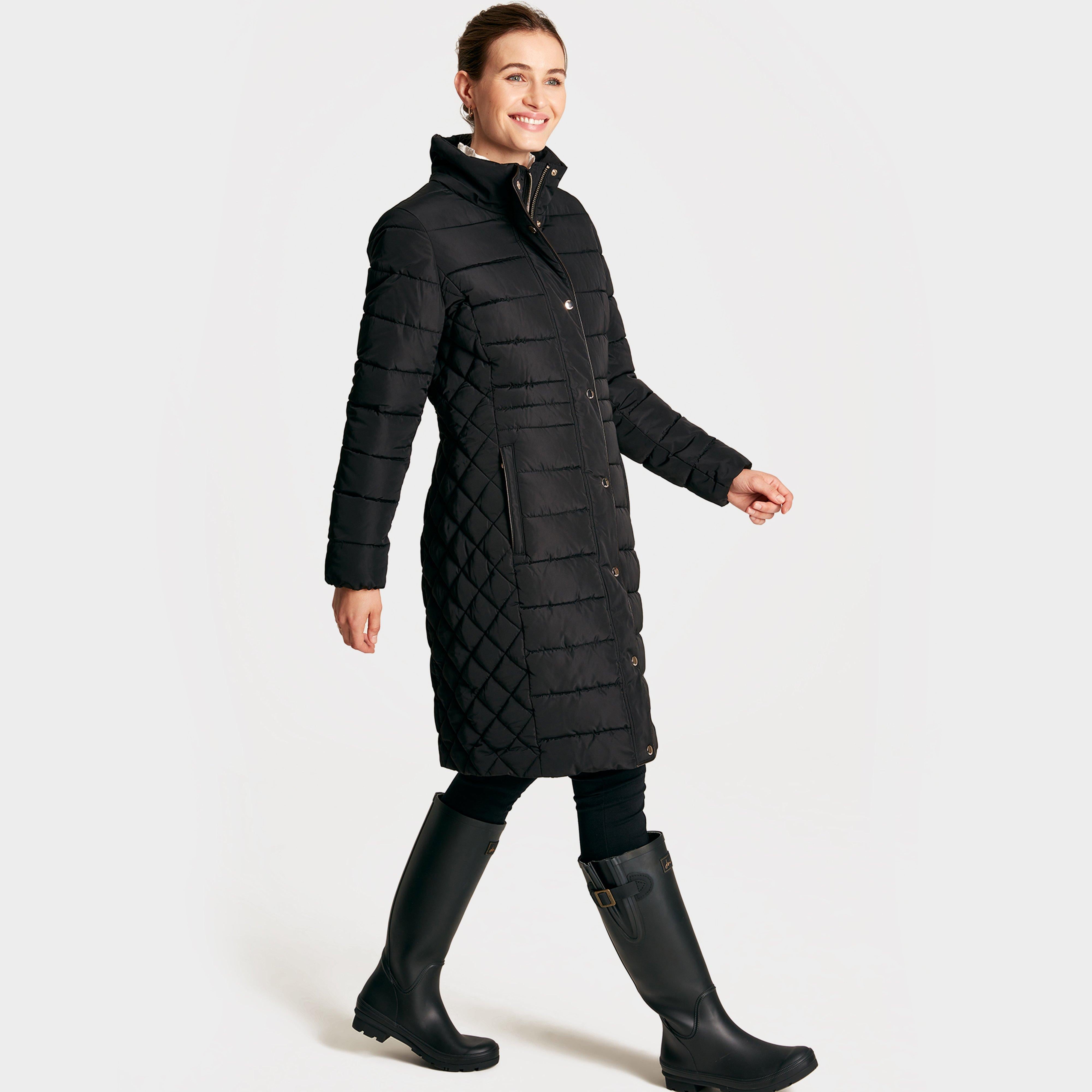 Womens Charlington Showerproof Longline Padded Coat Black