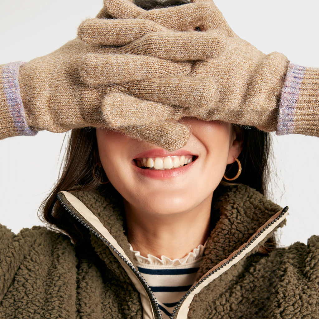 Womens Eloise Knitted Gloves Oat