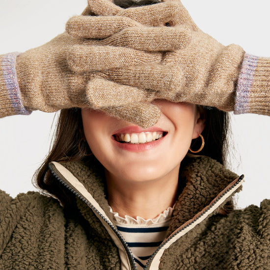 Womens Eloise Knitted Gloves Oat