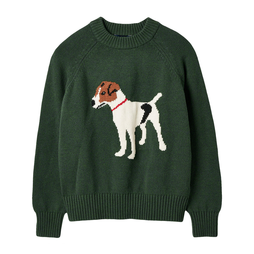 Womens Margot Intarsia Knit Jumper Dark Green