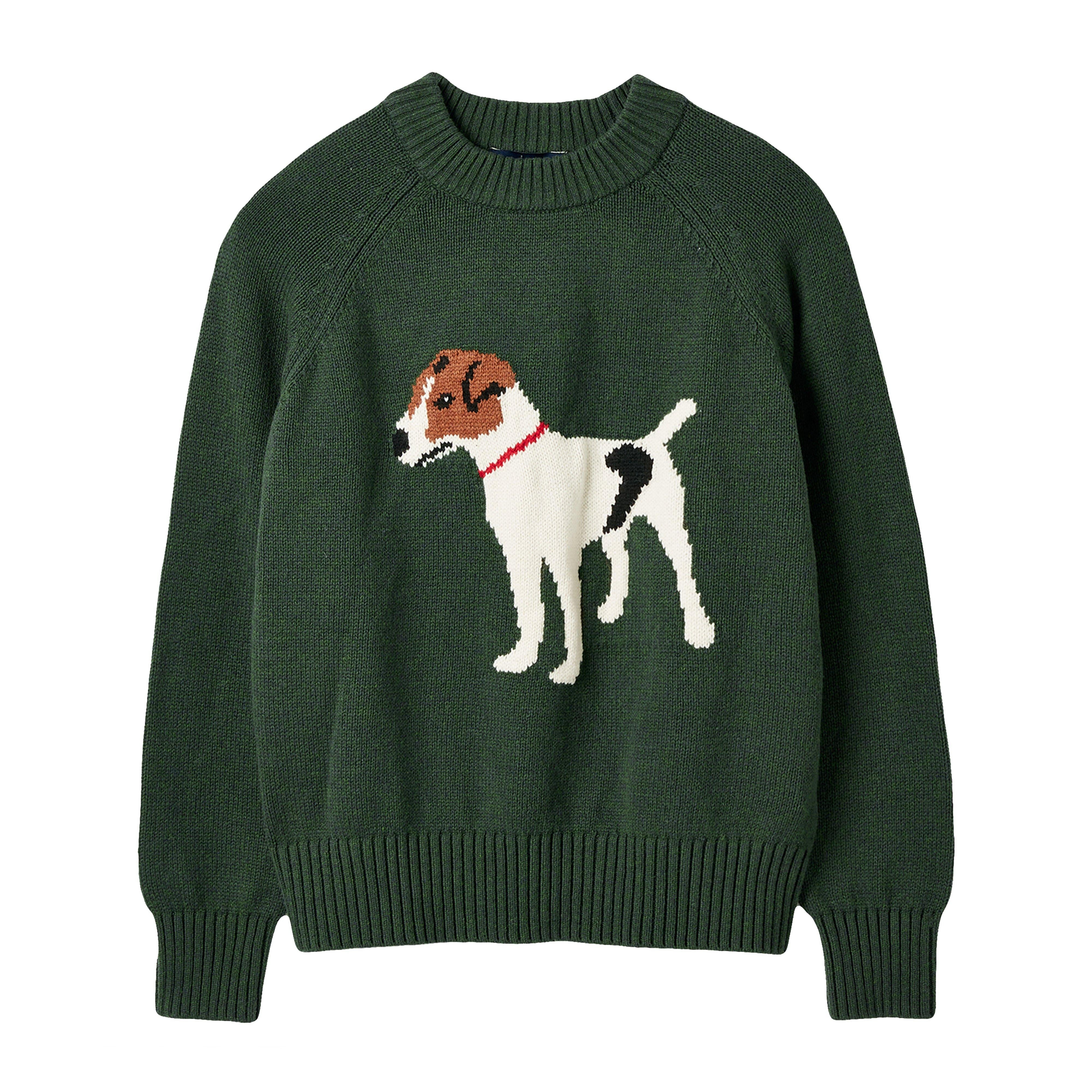 Womens Margot Intarsia Knit Jumper Dark Green