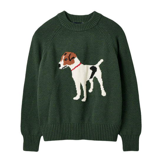 Womens Margot Intarsia Knit Jumper Dark Green