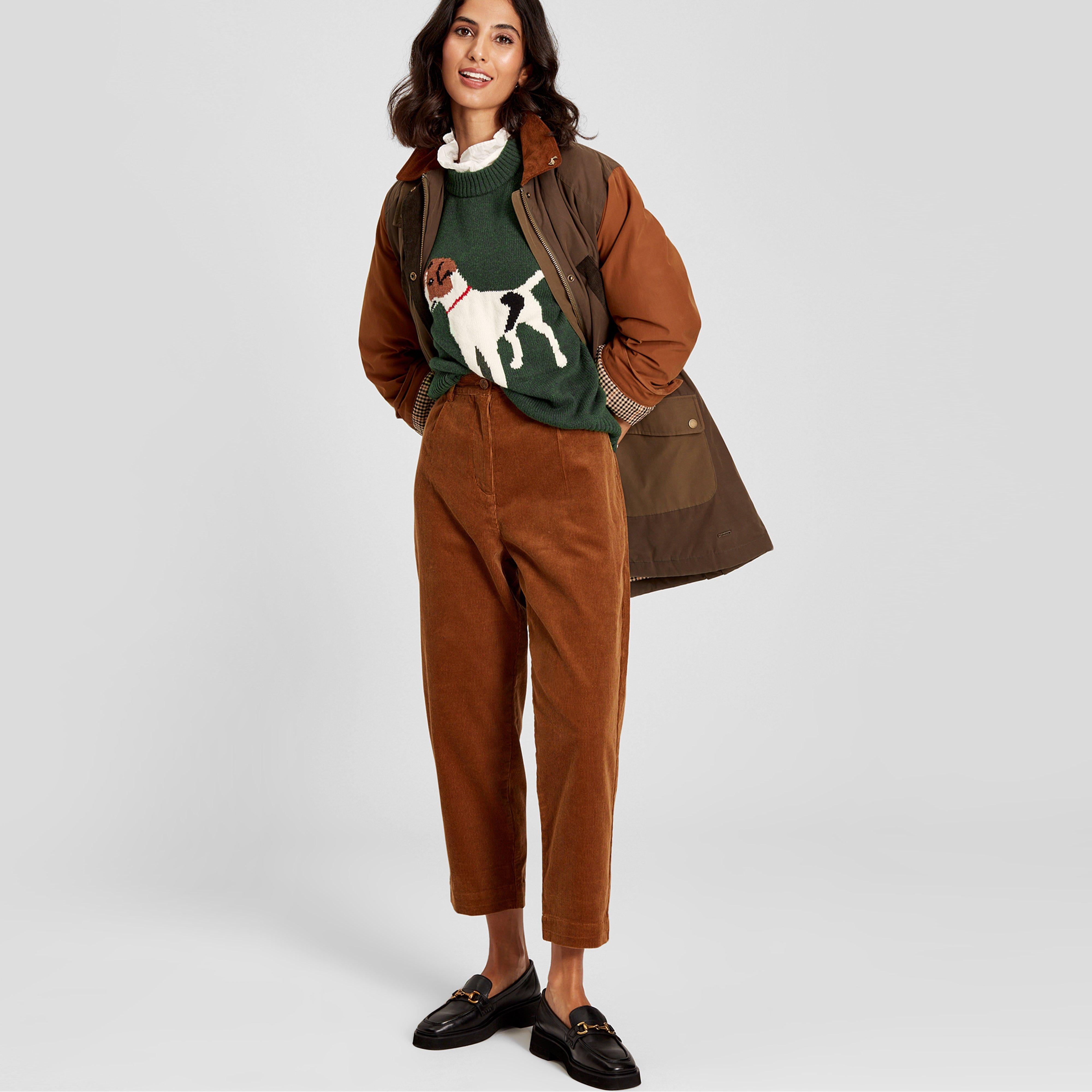 Womens Margot Intarsia Knit Jumper Dark Green