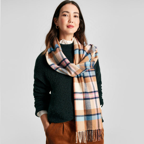 Womens Langtree Scarf Cream Check