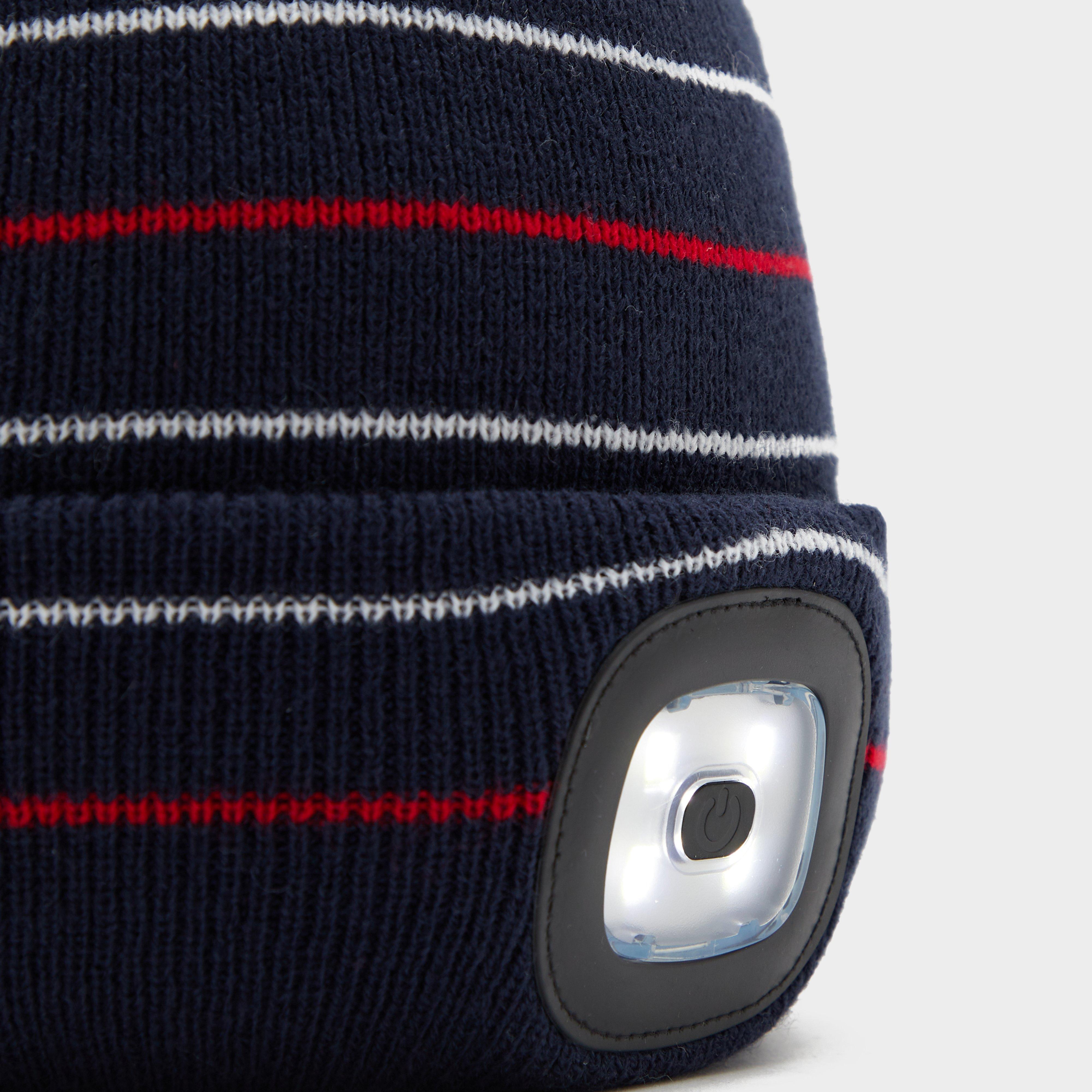 Kids Vision Stripe LED Pom Hat Navy