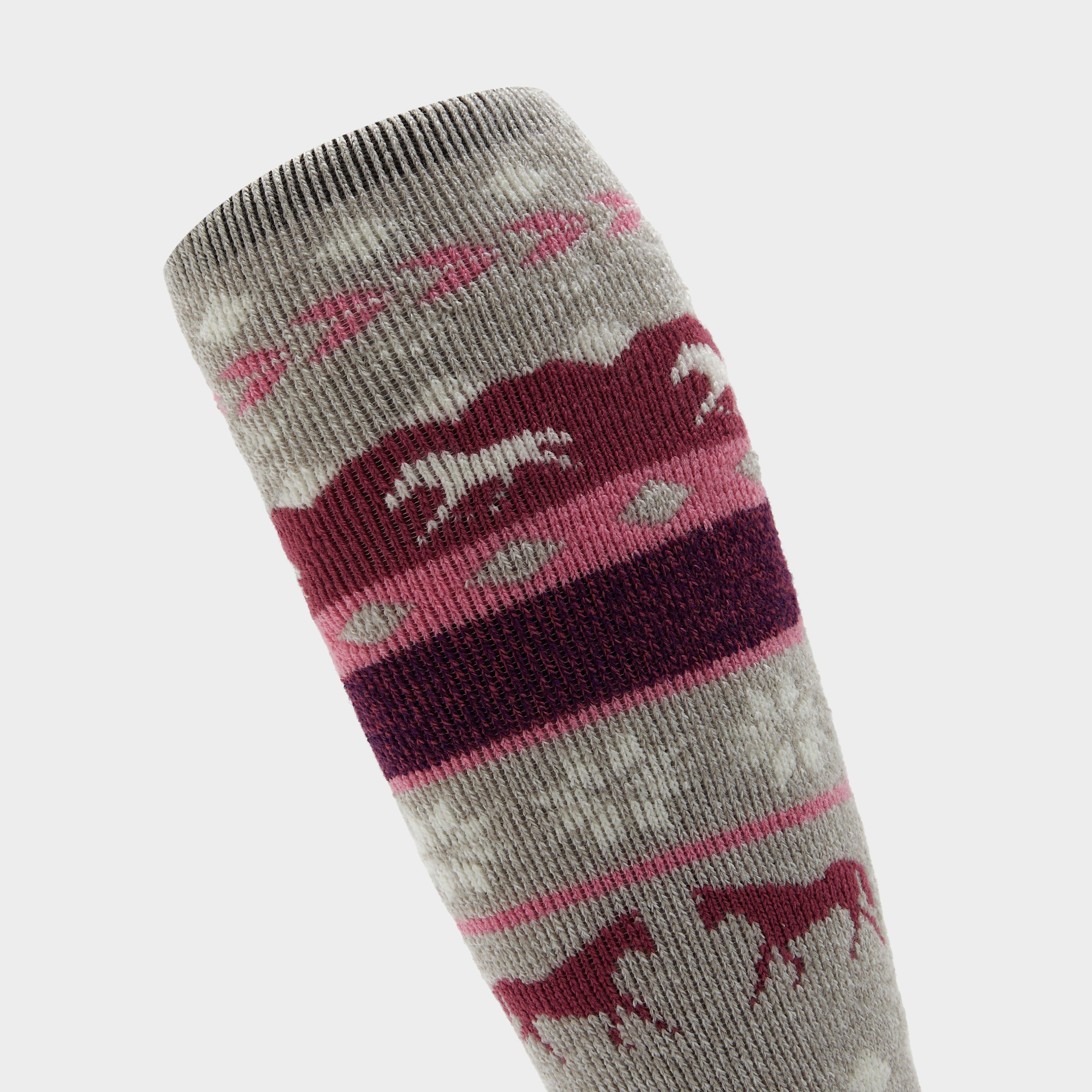 Womens Hedon Socks Horse Fairisle Grey