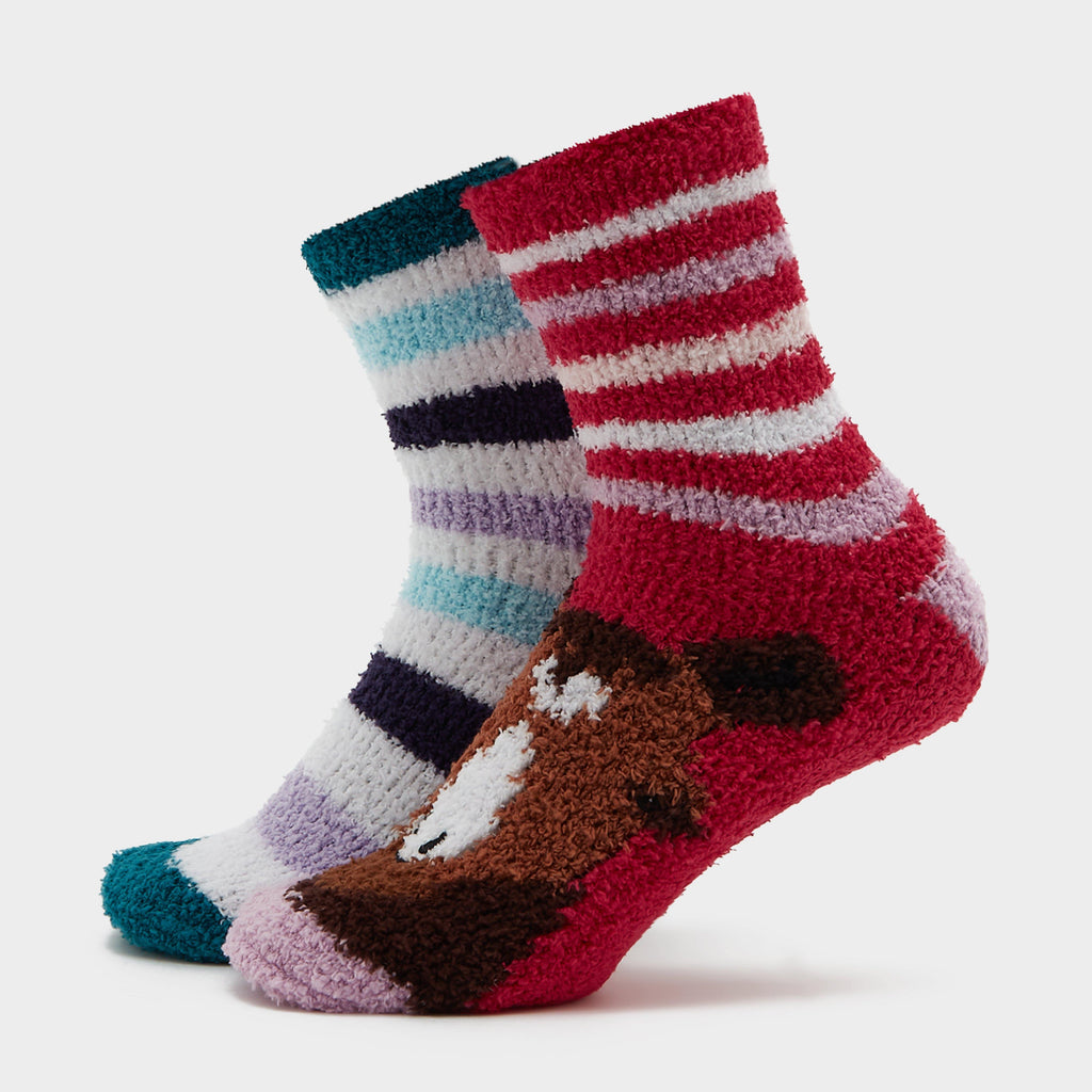 Womens Lounge Socks 2 Pack Horse