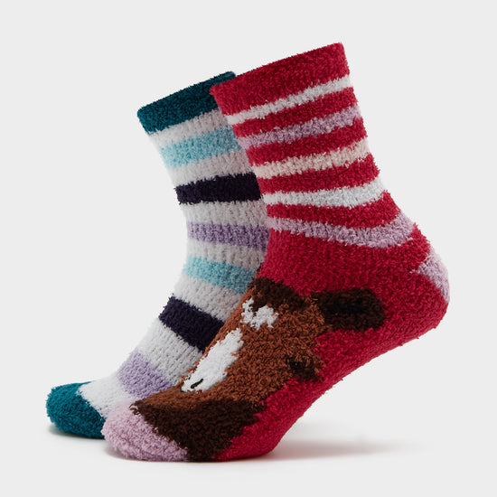Womens Lounge Socks 2 Pack Horse