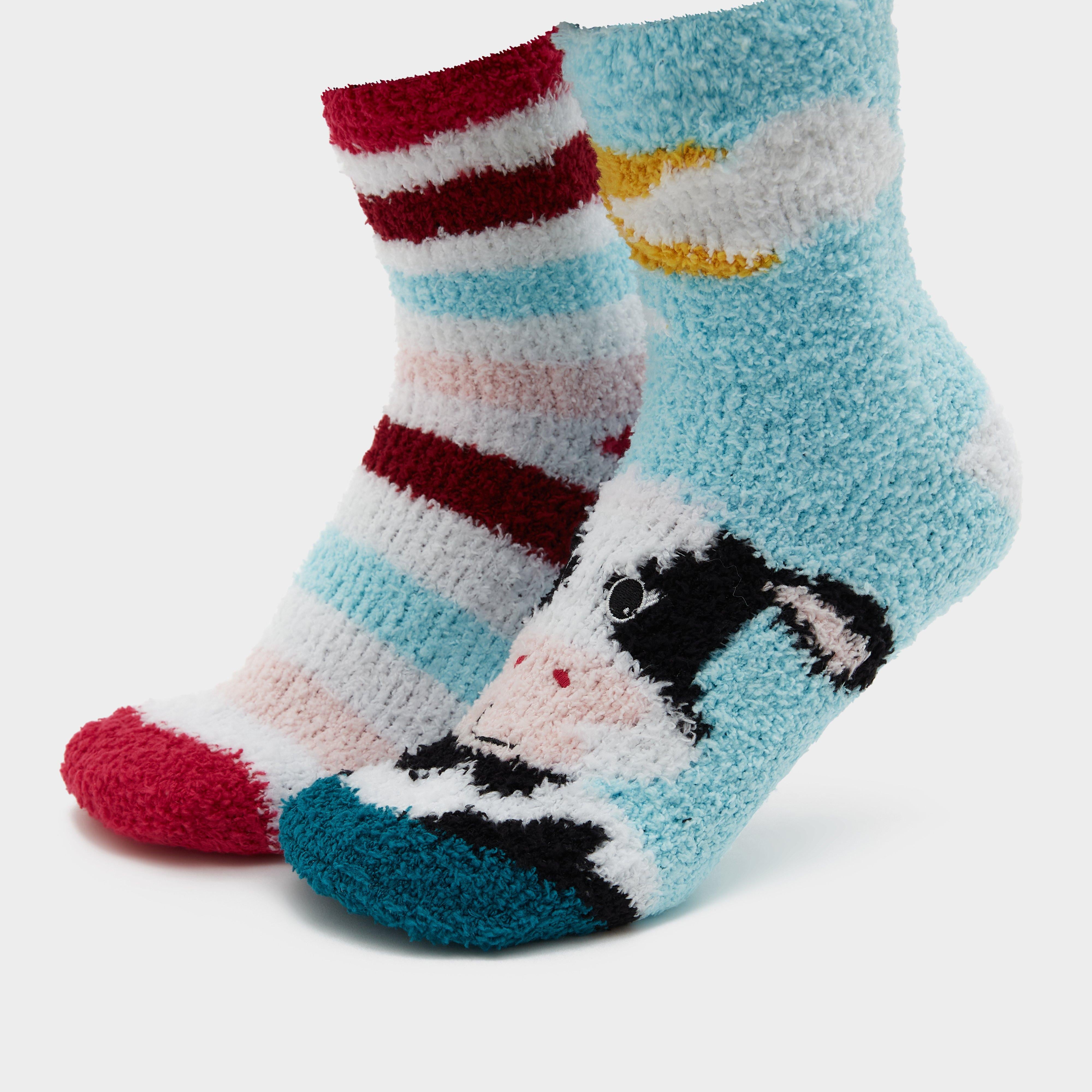 Womens Lounge Socks 2 Pack Cow