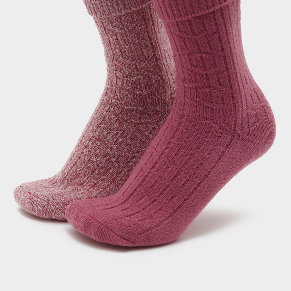 Womens Super Soft Brushed Boot Socks Cerise/Cream
