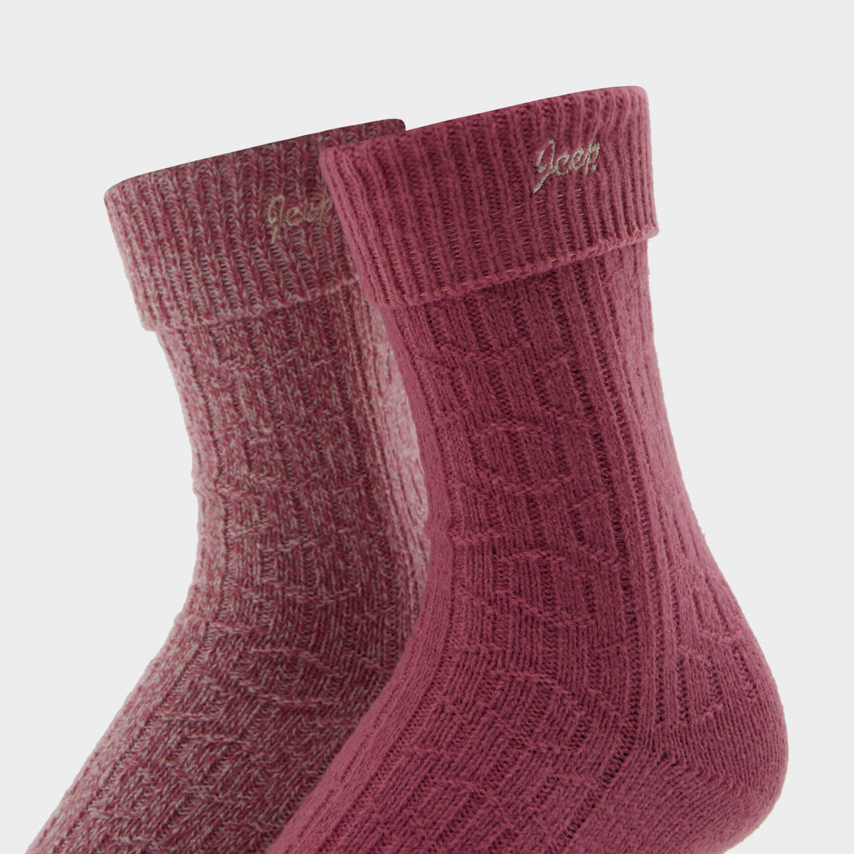 Womens Super Soft Brushed Boot Socks Cerise/Cream