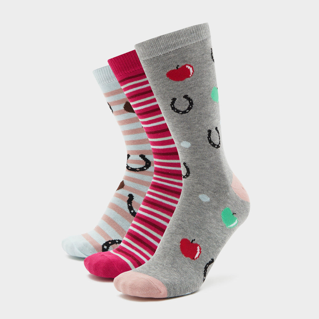 Adults Wild Feet 3 Pack Socks Horsing Around