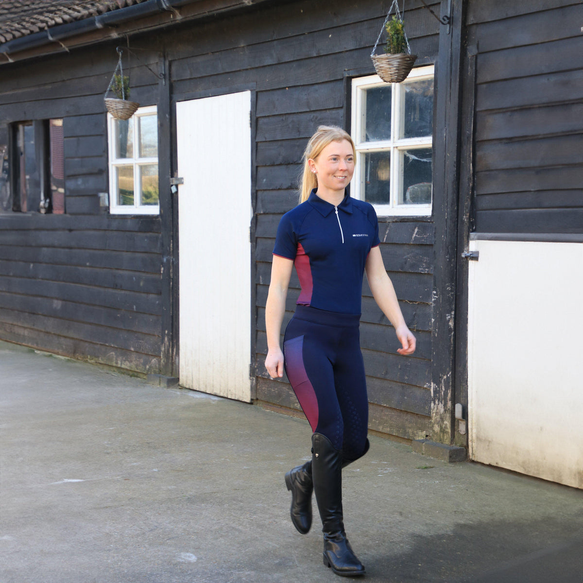 Womens Synergy Elevate Riding Tights Navy Fig