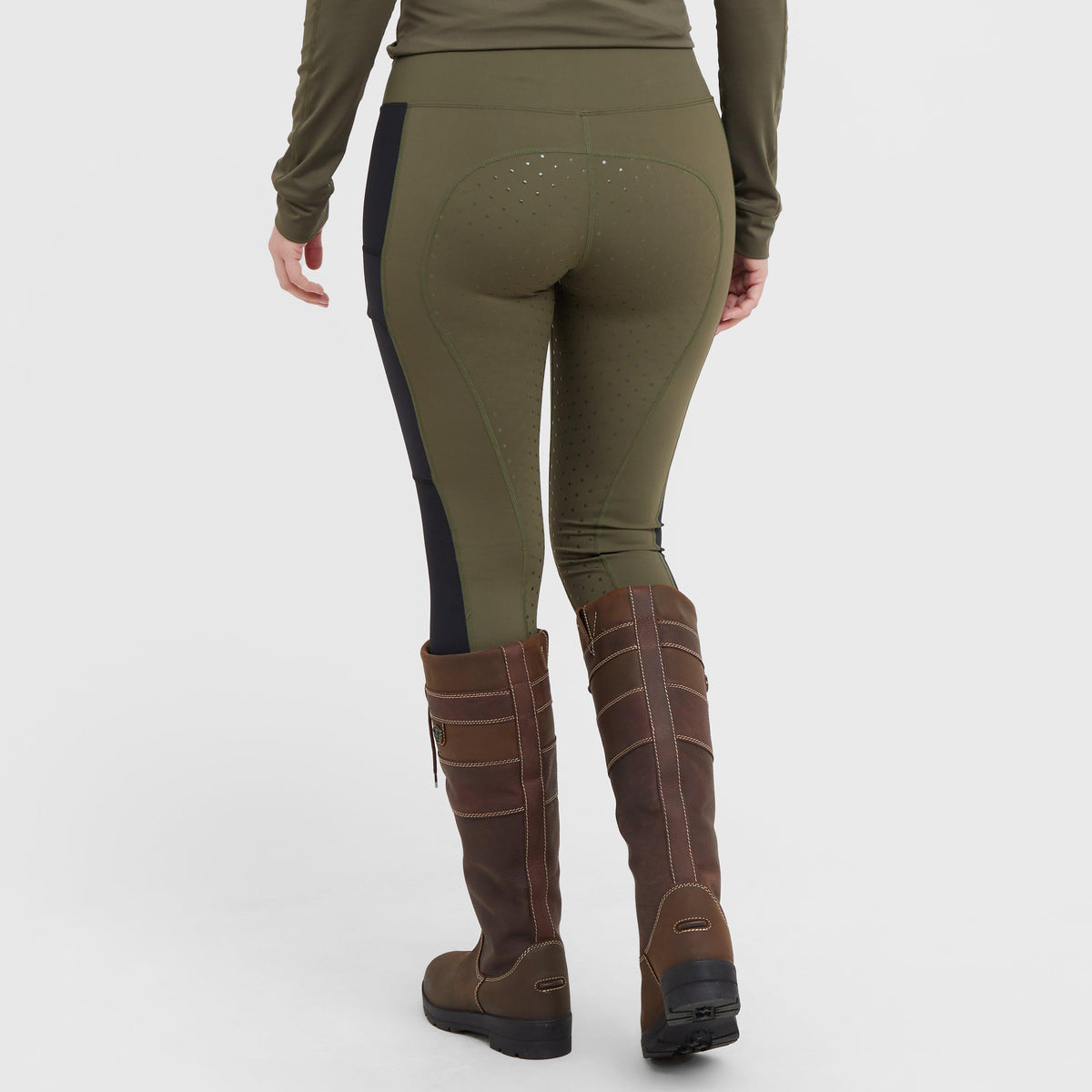 Womens Amelia Full Seat Riding Tights Khaki