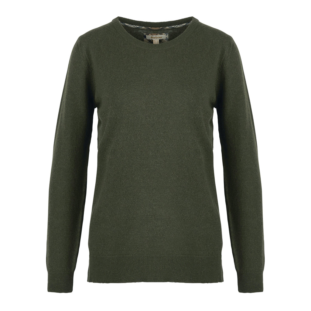Womens Pendle Knitted Jumper Warm Olive/Fawn