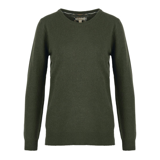 Womens Pendle Knitted Jumper Warm Olive/Fawn