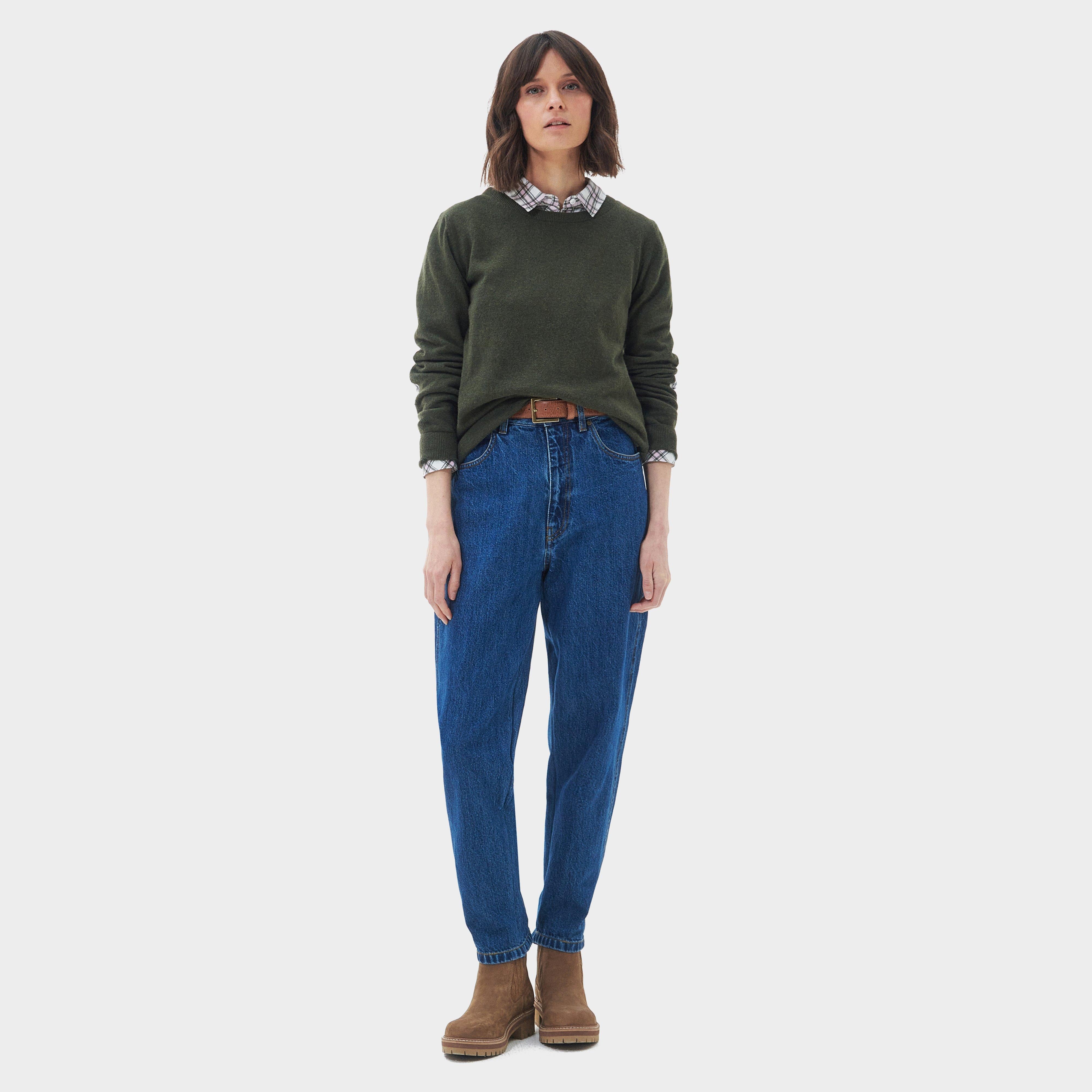 Womens Pendle Knitted Jumper Warm Olive/Fawn