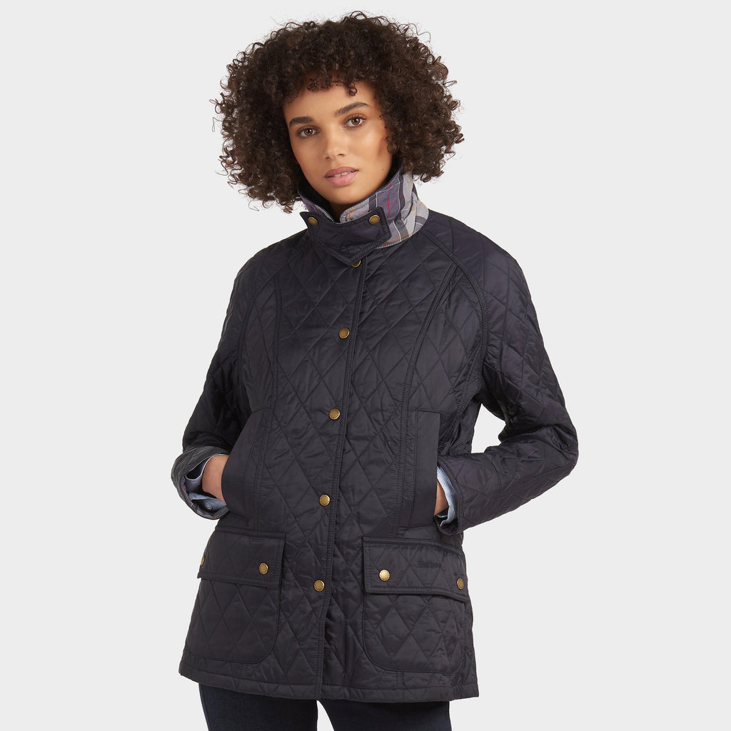 Womens Summer Beadnell Quilted Jacket Navy