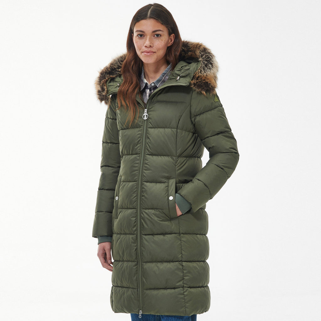 Womens Rosoman Quilted Jacket Deep Olive