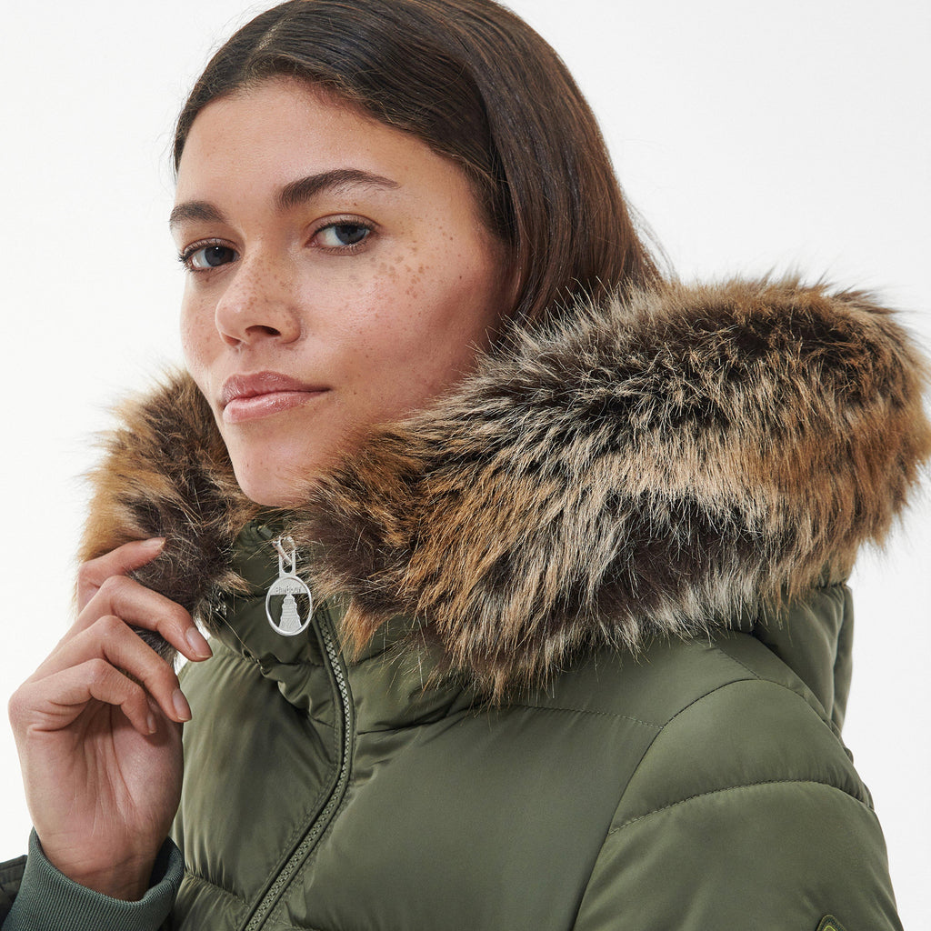 Womens Rosoman Quilted Jacket Deep Olive