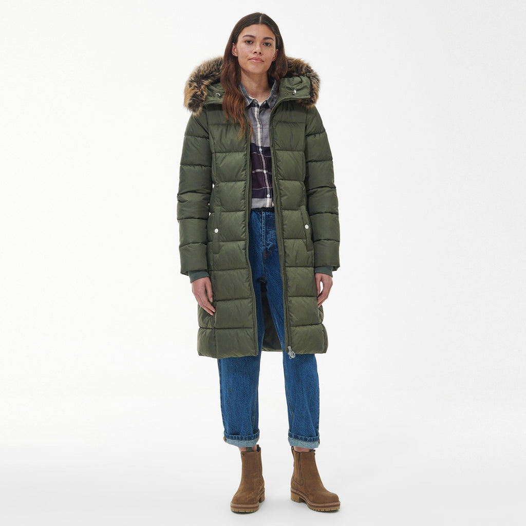 Womens Rosoman Quilted Jacket Deep Olive