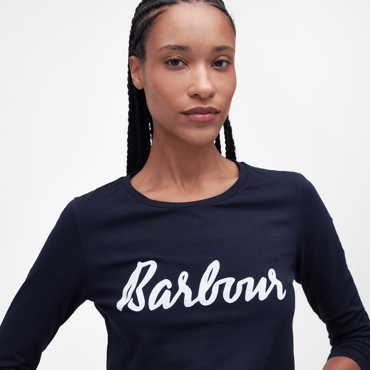 Womens Otterburn Long-Sleeve T-Shirt Navy/White