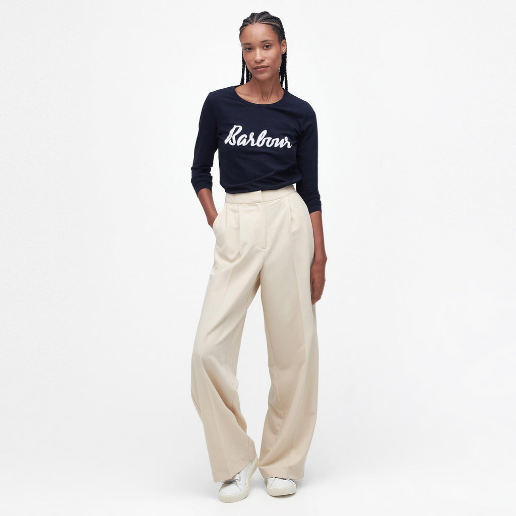 Womens Otterburn Long-Sleeve T-Shirt Navy/White