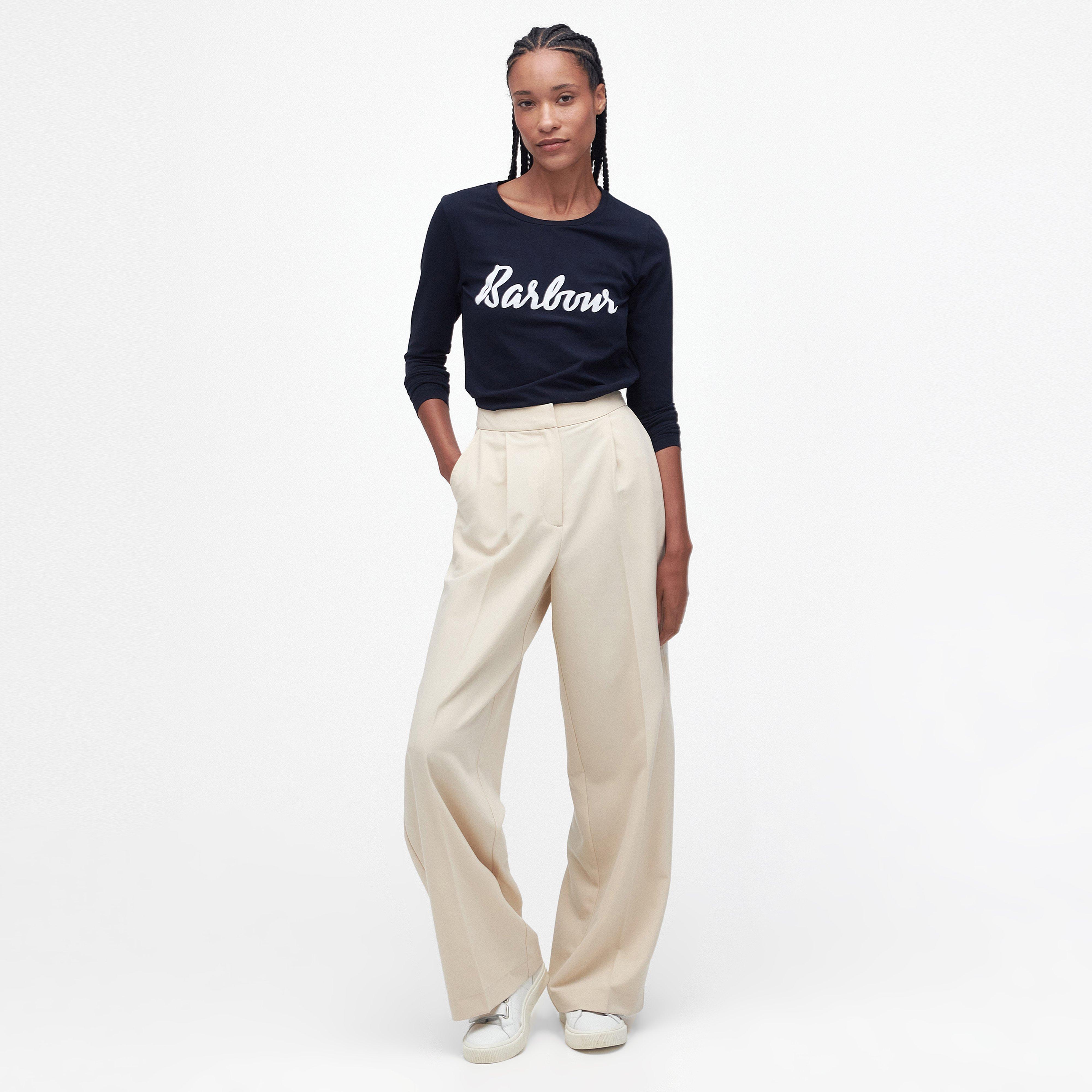 Womens Otterburn Long-Sleeve T-Shirt Navy/White