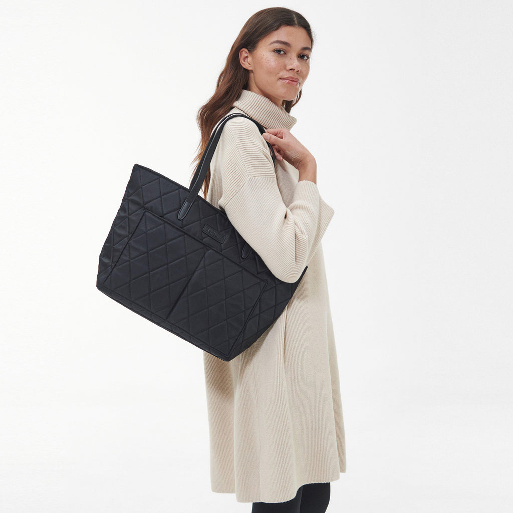 Quilted Tote Bag Black