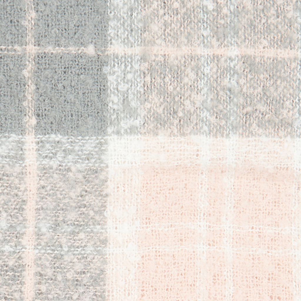 Womens Saltburn Beanie & Tartan Scarf Set Grey Rose