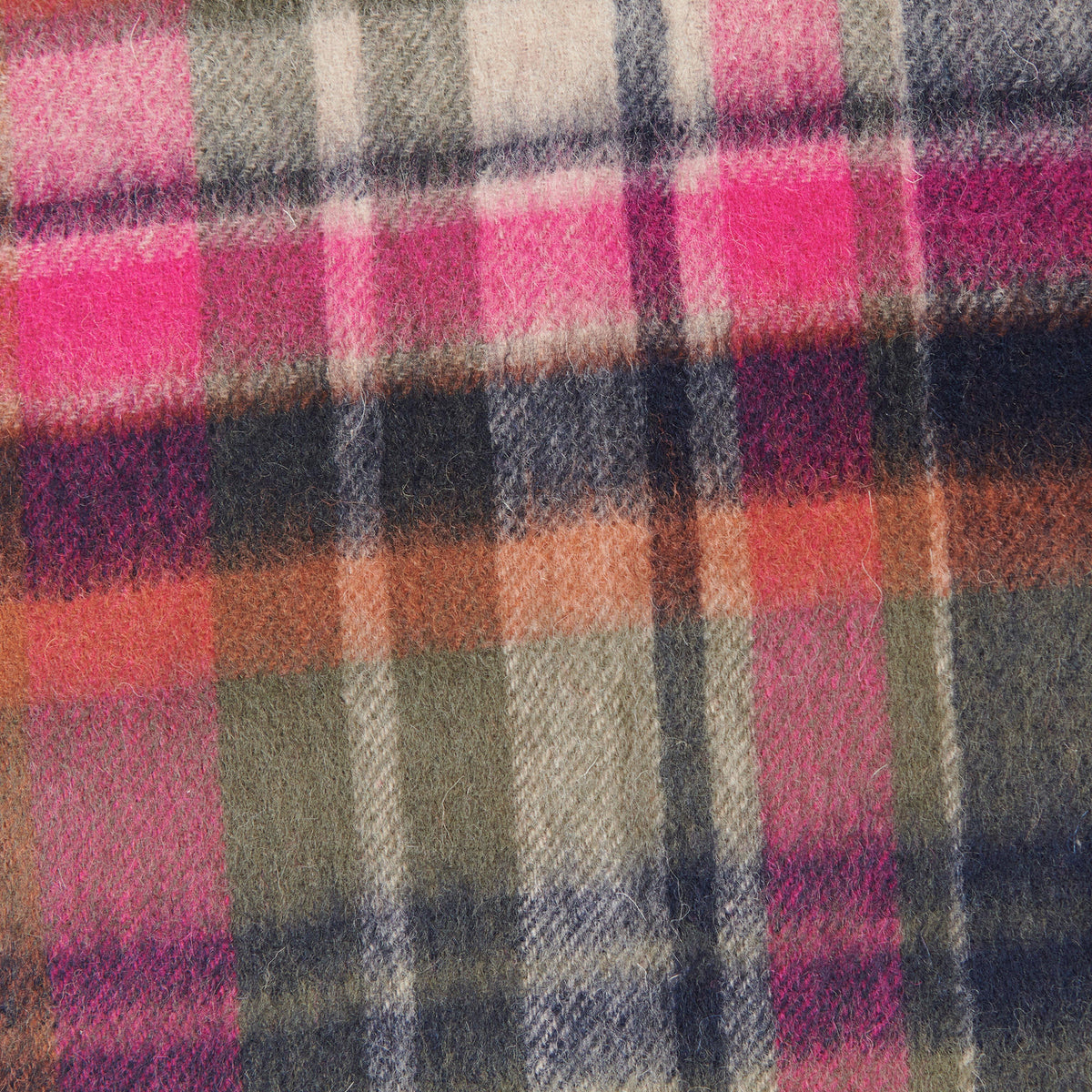 Womens Vintage Winter Plaid Scarf Pink Dahlia