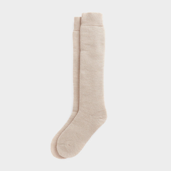 Womens Knee Length Wellington Socks Sand Beige