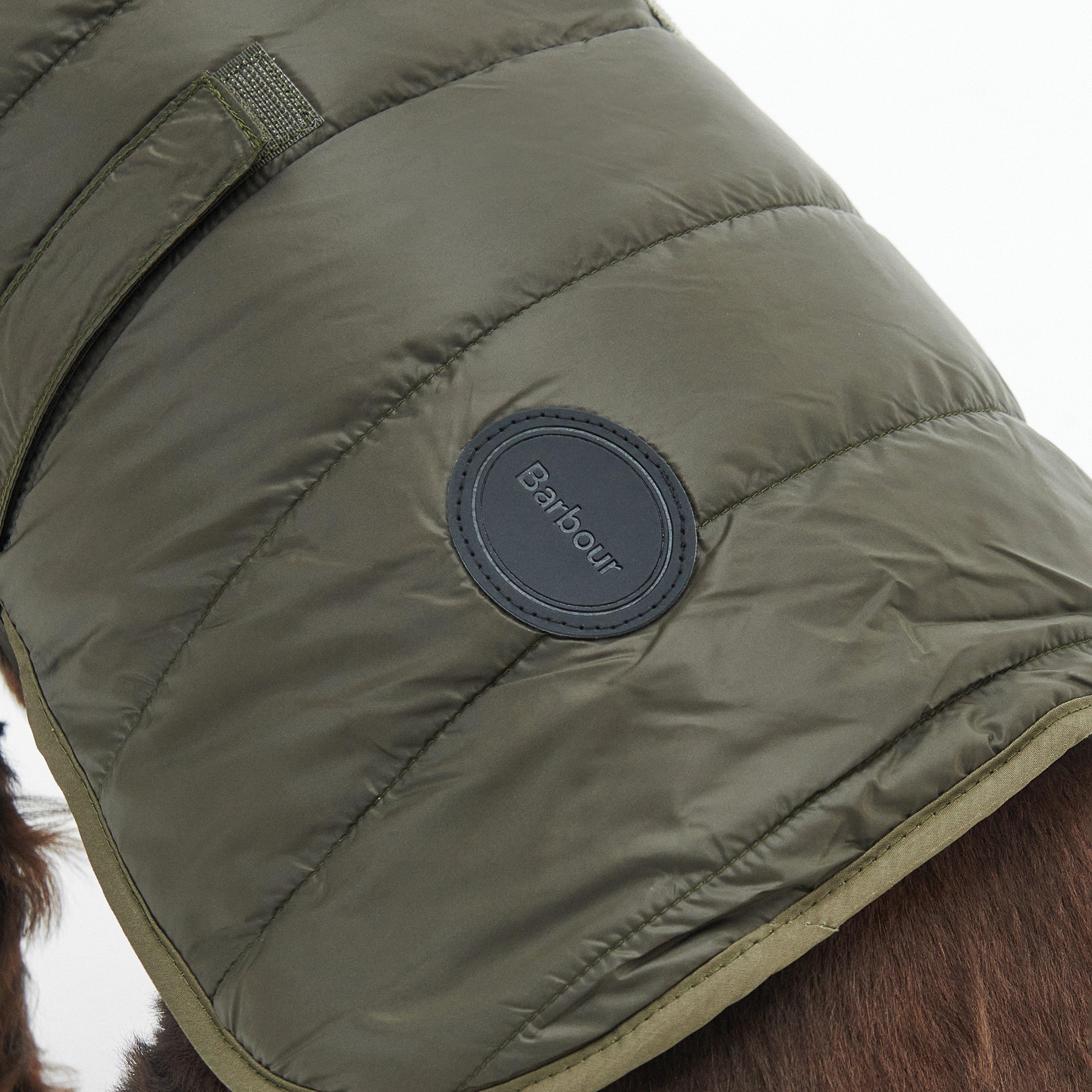 Baffle Quilted Dog Coat Dark Olive