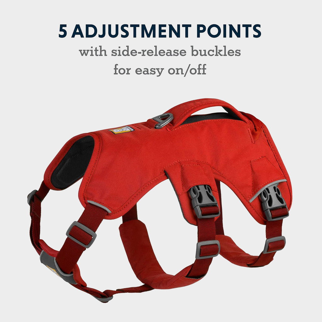 Web Master Dog Harness With Handle Red Sumac