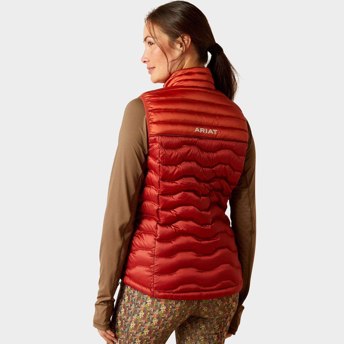 Womens Ideal Down Gilet Iridescent Red Ochre/Burnt Bri