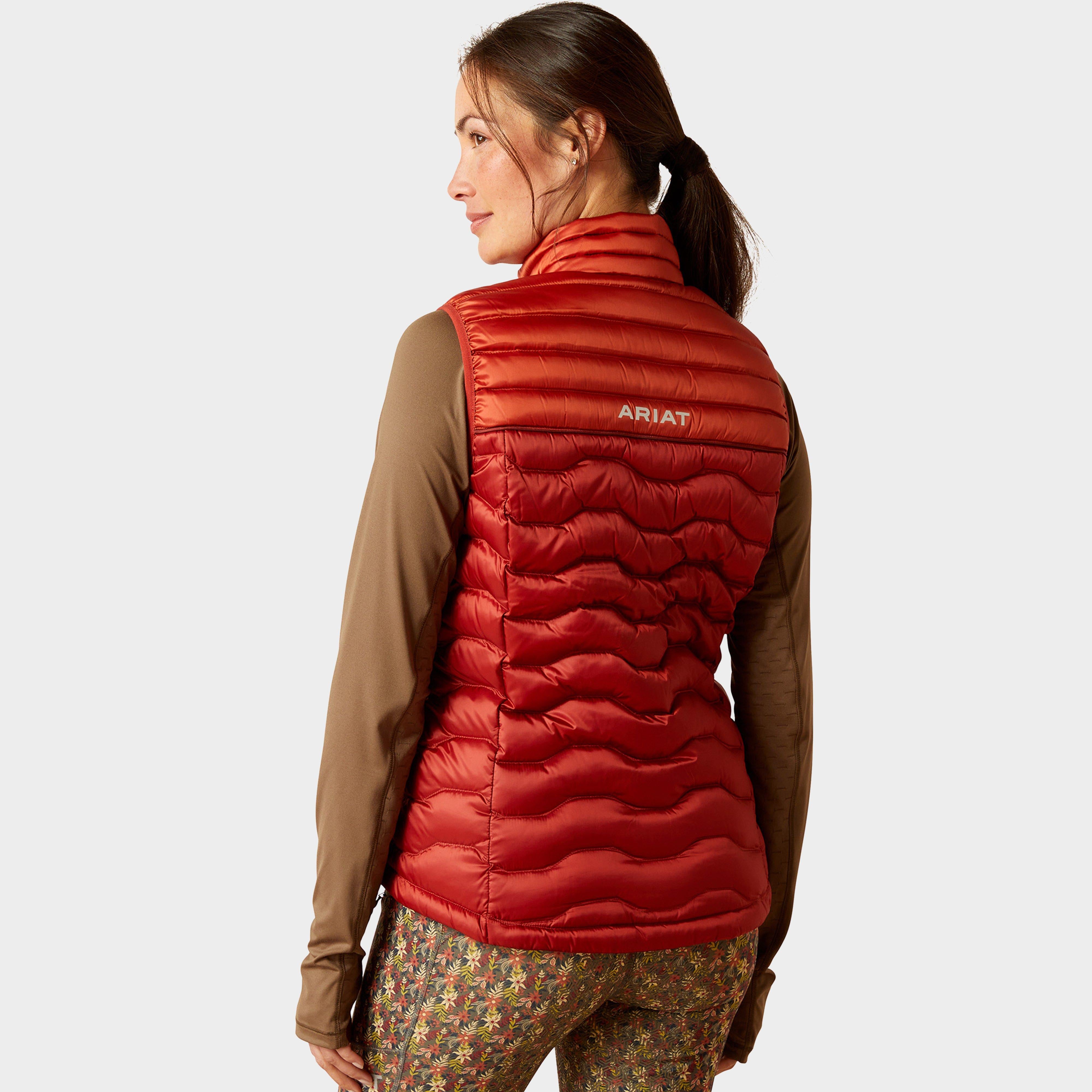 Womens Ideal Down Gilet Iridescent Red Ochre/Burnt Bri