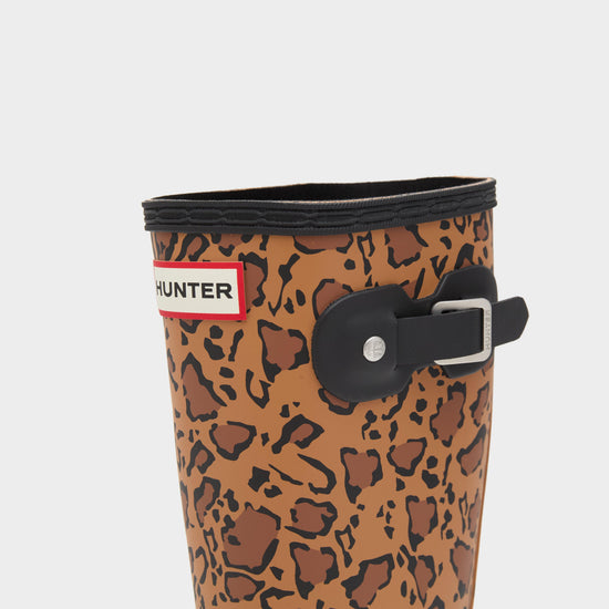 Kids Big Kids Original Leopard Print Wellington Boots Brown