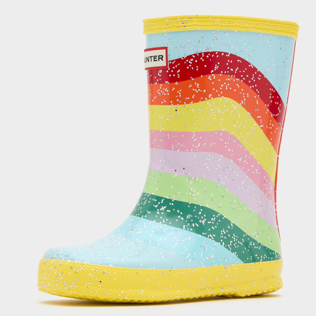 Original First Glitter Wellington Boots Rainbow