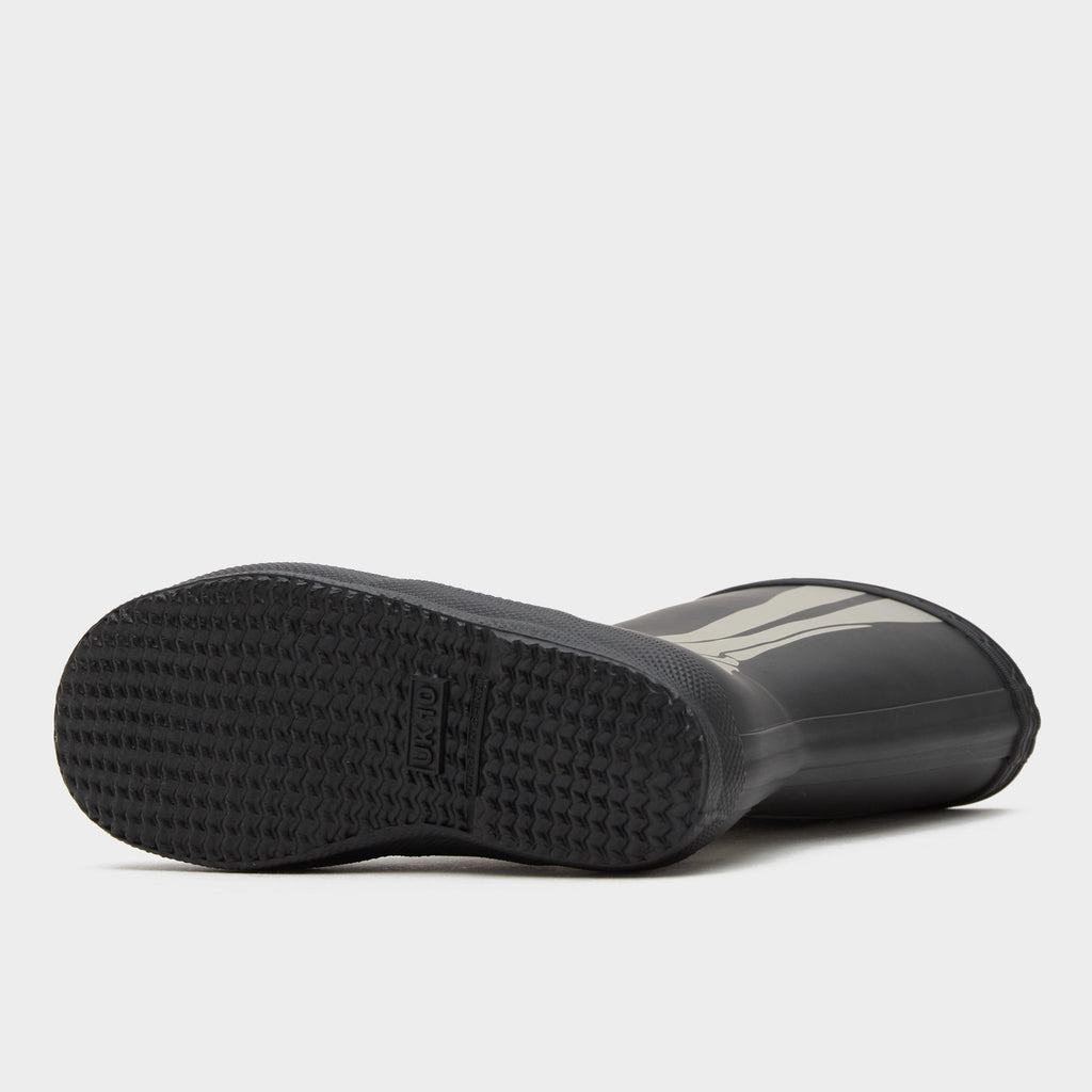 Kids First Classic Reflective Skeleton Wellington Boots Black