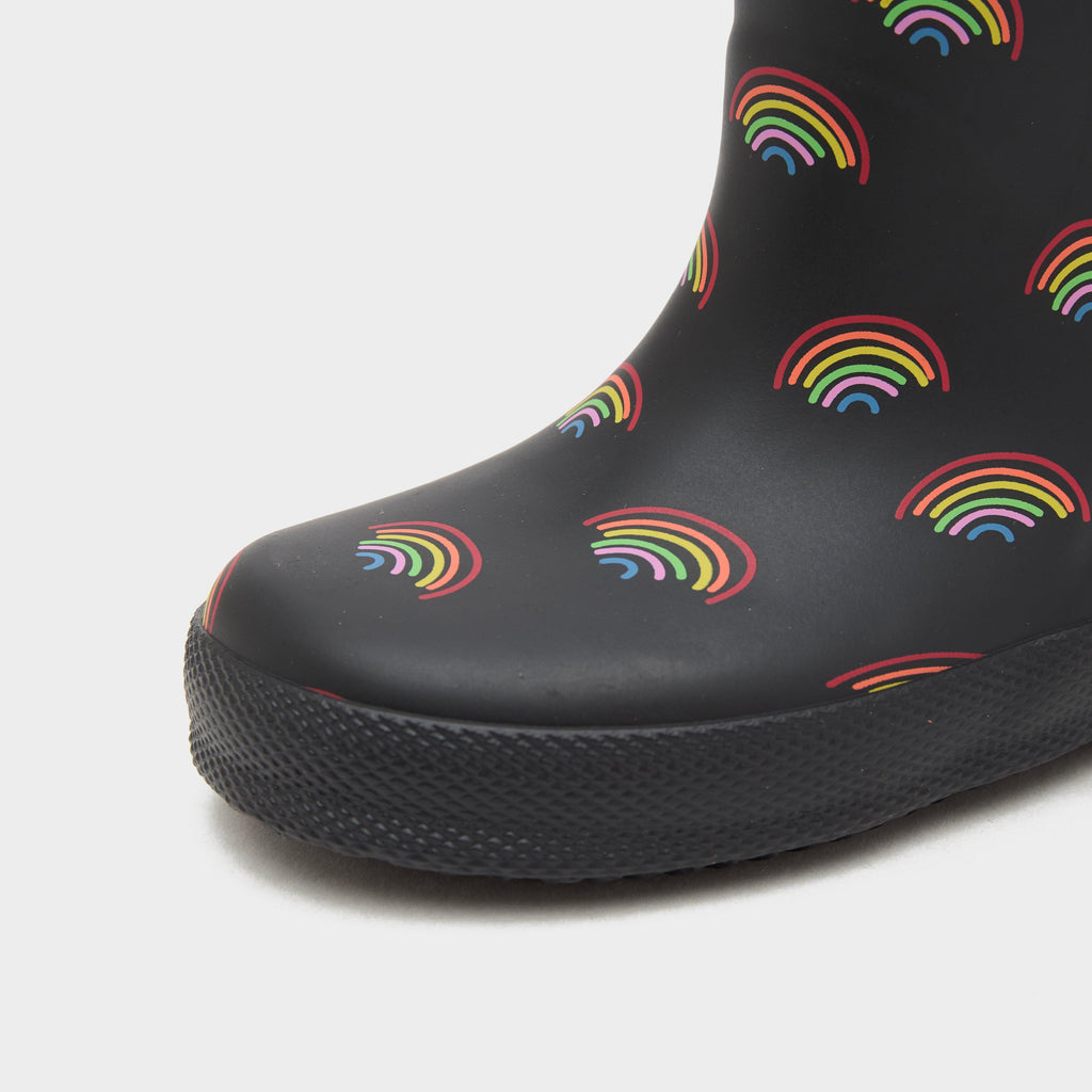 Kids Original First Rainbow Print Wellington Boots Black